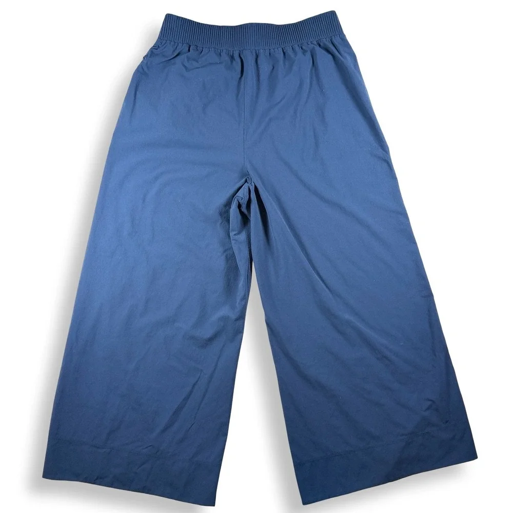 Lululemon Stretch High-Rise Wide-Leg Crop Navy Blue Pants LW6CNUS Size L
